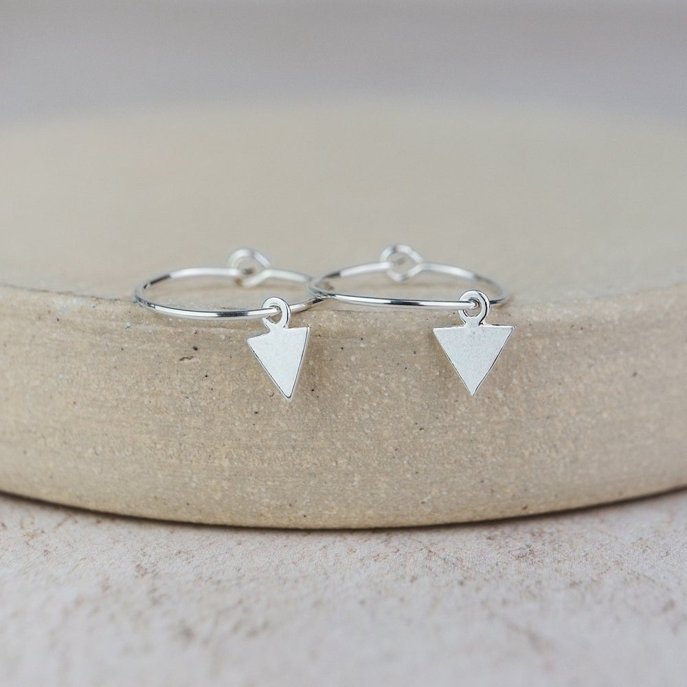 Sterling Silver Charm Hoops with Arrows
