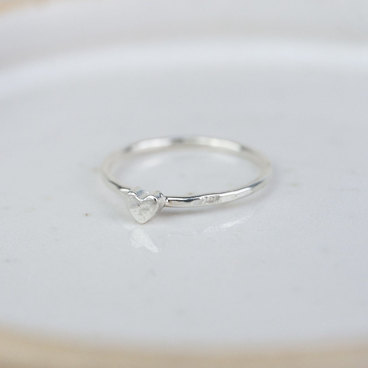 Sterling Silver Mini Charm Heart Ring