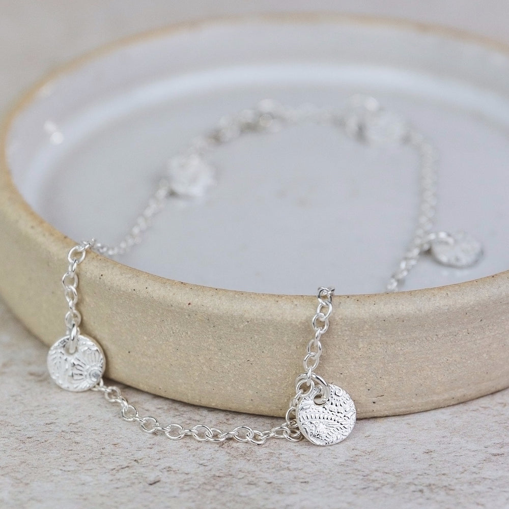 Sterling Silver Circle Charm Anklet