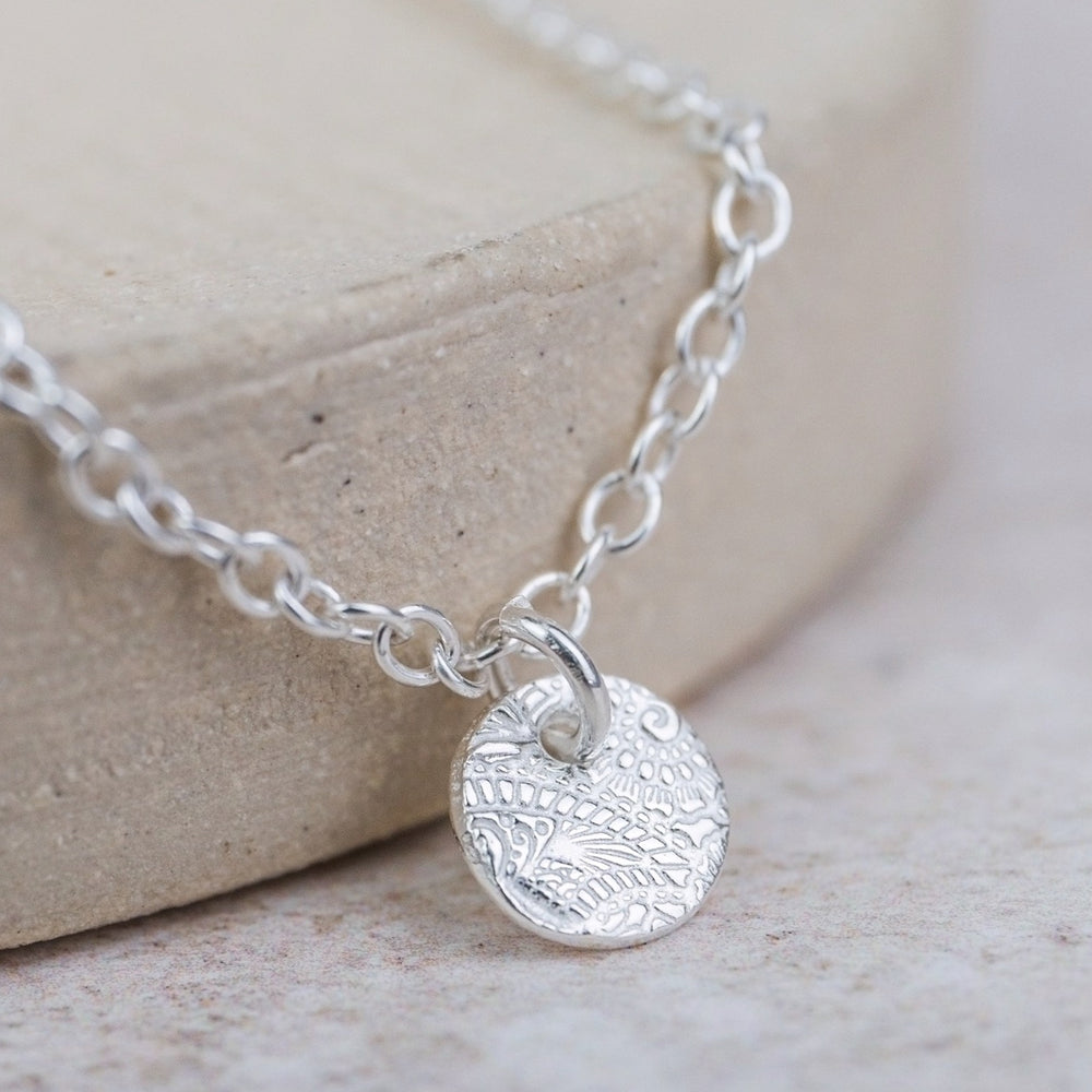 Sterling Silver Circle Charm Anklet