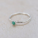 sterling silver birthstone stacking ring - amazonite