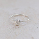 recycled sterling silver nugget charm ring
