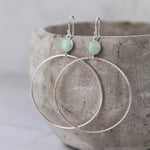 sterling silver and amazonite gemstone dot earrings handmade by Lucy Kemp Jewellery