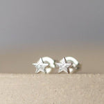 Sterling Silver Mini Star Studs handmade by Lucy Kemp Jewellery