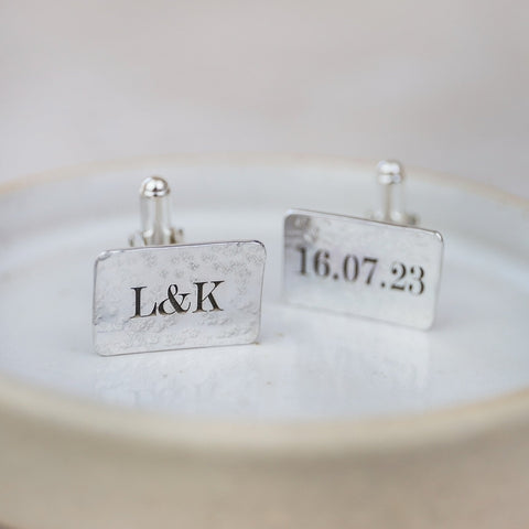 Leather mens bracelet with personalised message