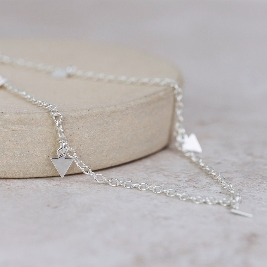 Sterling Silver Arrow Charm Anklet