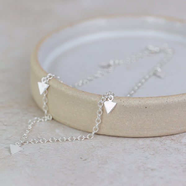 Sterling Silver Arrow Charm Anklet