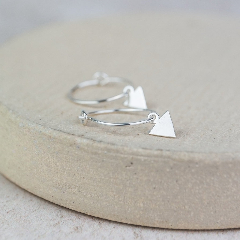 Sterling Silver Charm Hoops with Arrows