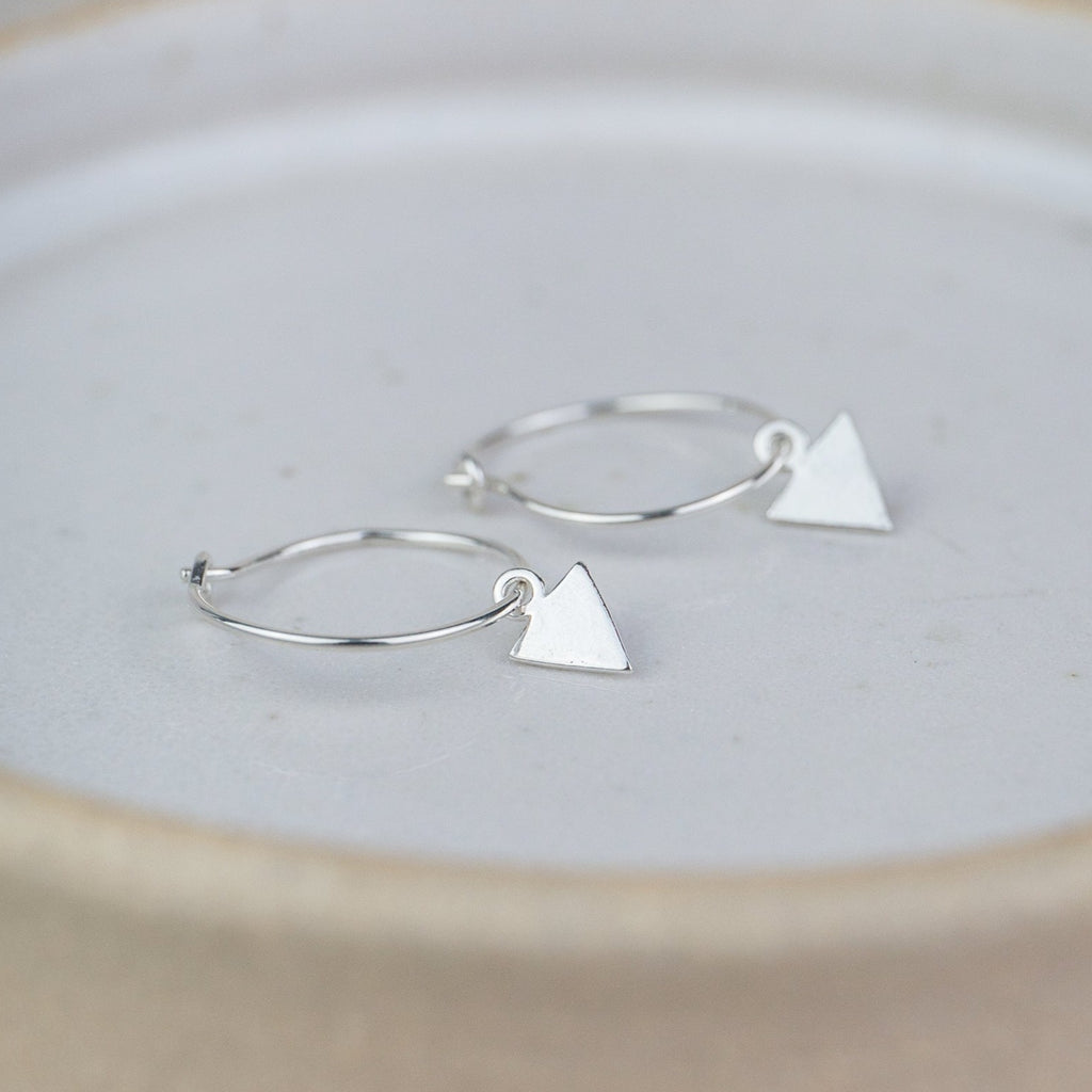 Sterling Silver Charm Hoops with Arrows