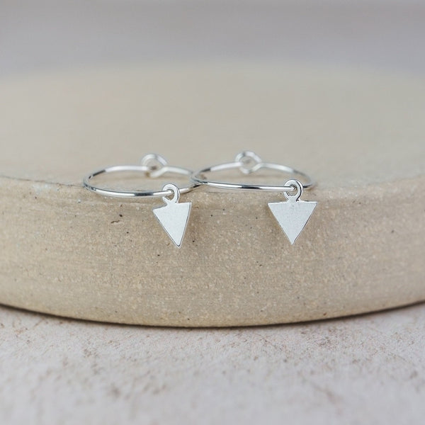 Sterling Silver Charm Hoops with Arrows