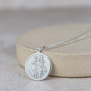 
                  
                    Sterling Silver Large St Christopher Pendant
                  
                