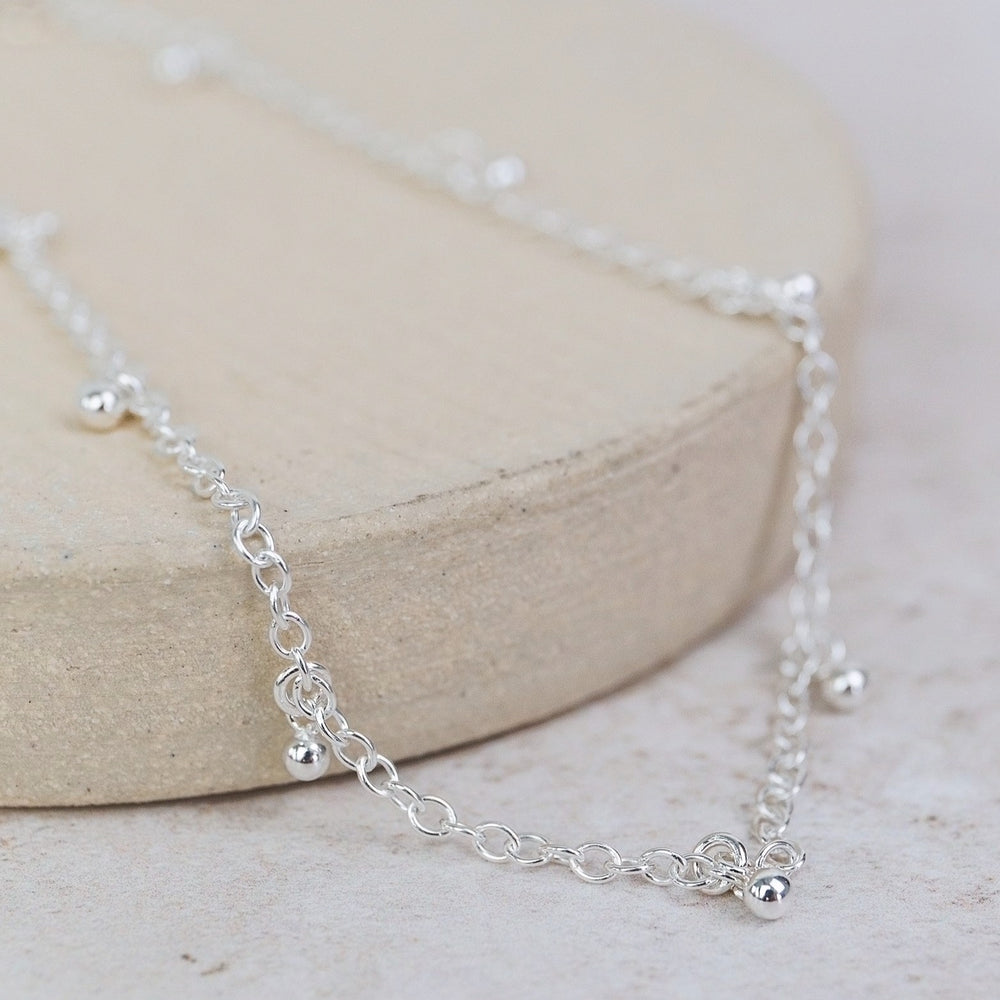 Sterling Silver Ball Charm Anklet