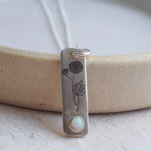 
                  
                    Sterling Silver Birth Month Flower Drop Pendant
                  
                