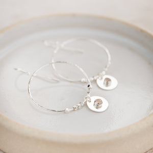 
                  
                    Sterling Silver and Birthstone Boho Hoop Earrings
                  
                