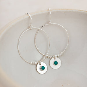 
                  
                    Sterling Silver and Birthstone Boho Hoop Earrings
                  
                