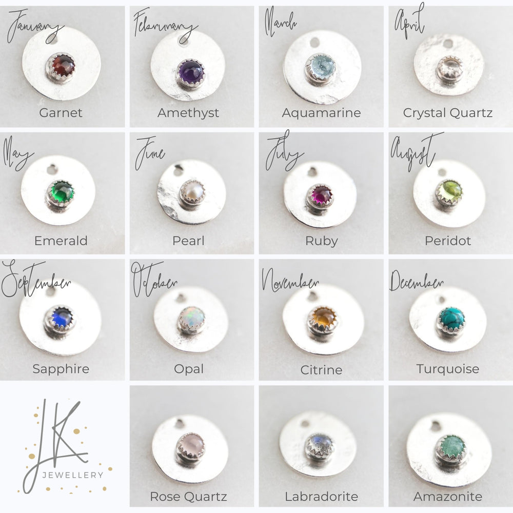 
                  
                    Sterling Silver Birthstone Small Disc Studs
                  
                