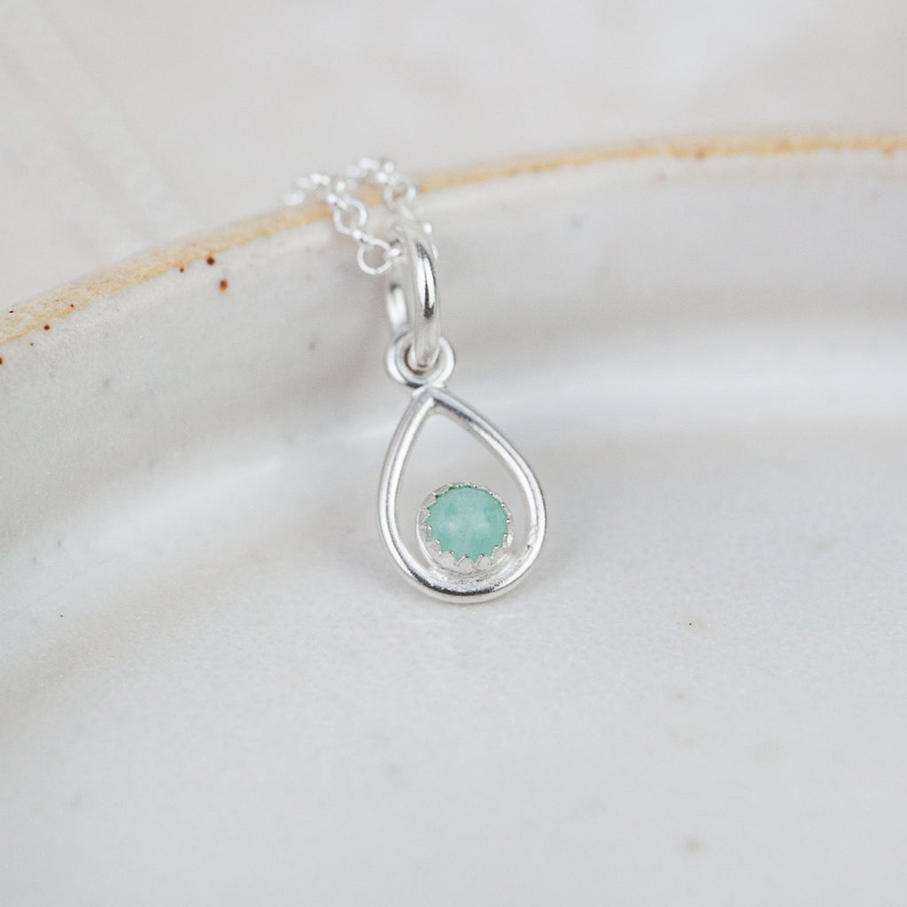 Sterling Silver Birthstone Teardrop Pendant