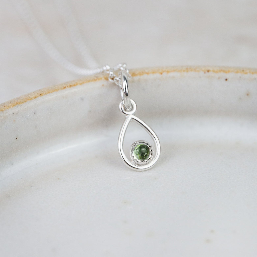 Sterling Silver Birthstone Teardrop Pendant
