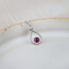 Sterling Silver Birthstone Teardrop Pendant