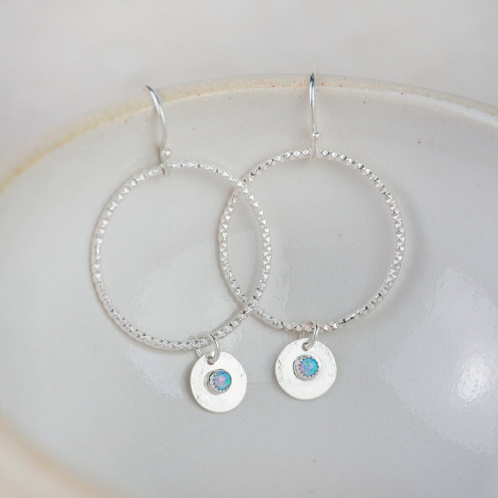 Sterling Silver and Birthstone Boho Hoop Earrings – Lucy Kemp