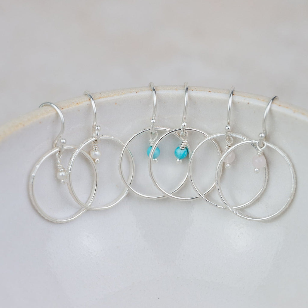 Sterling Silver Small Celestial Hoop Earrings