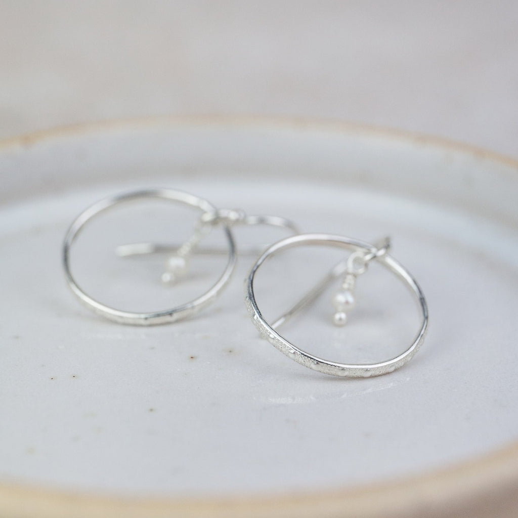 Sterling Silver Small Celestial Hoop Earrings