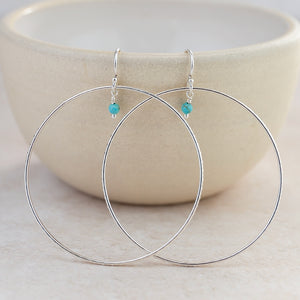 
                  
                    Sterling Silver Celestial Hoop Earrings with Turquoise
                  
                