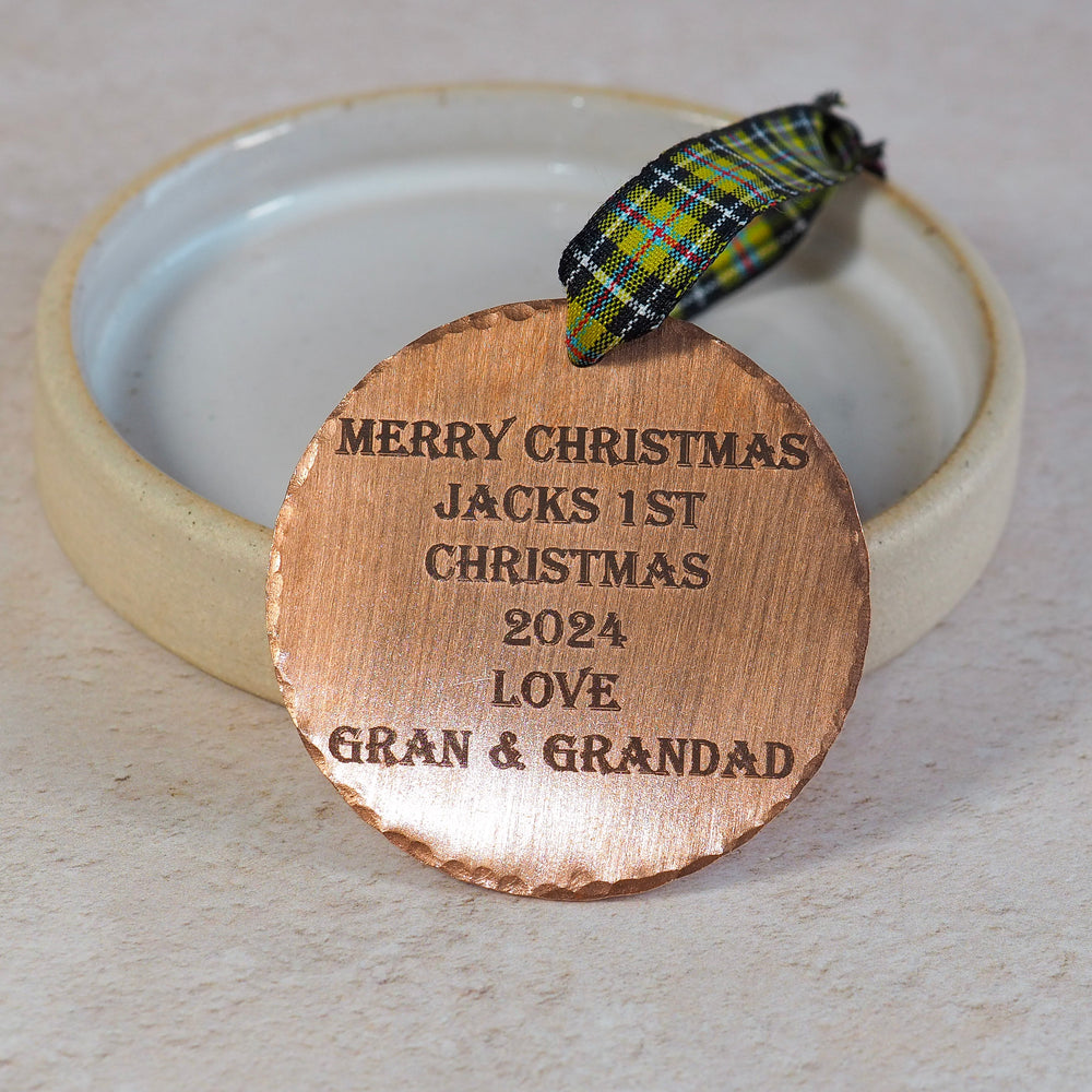 
                  
                    Personalised Copper Cornish Christmas Decoration
                  
                