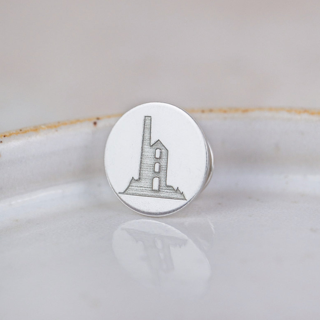Sterling Silver Cornish Tin Mine Tie Pin Lucy Kemp jewellery