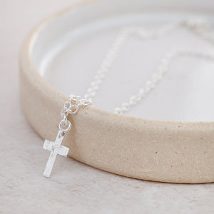 
                  
                    Sterling Silver Cross Charm Anklet
                  
                