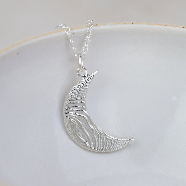 Sterling Silver Cuttlefish Moon Pendant