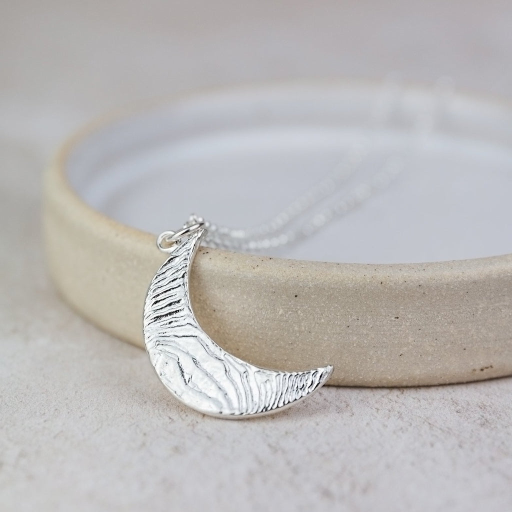 Sterling Silver Cuttlefish Moon Pendant