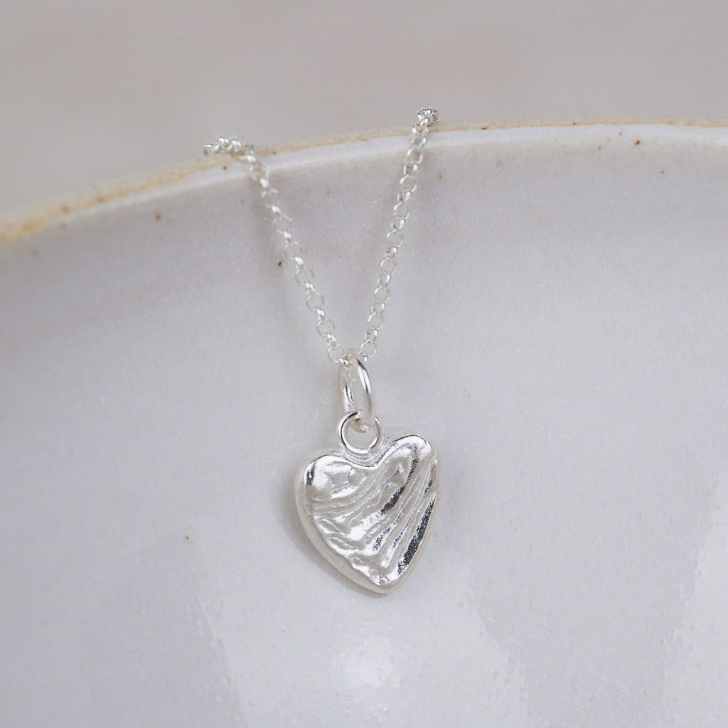 Sterling Silver Small Cuttlefish Heart Pendant