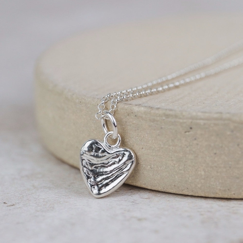 Sterling Silver Small Cuttlefish Heart Pendant