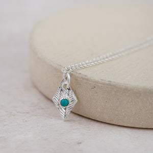 
                  
                    Sterling Silver Diamond with Turquoise Pendant
                  
                