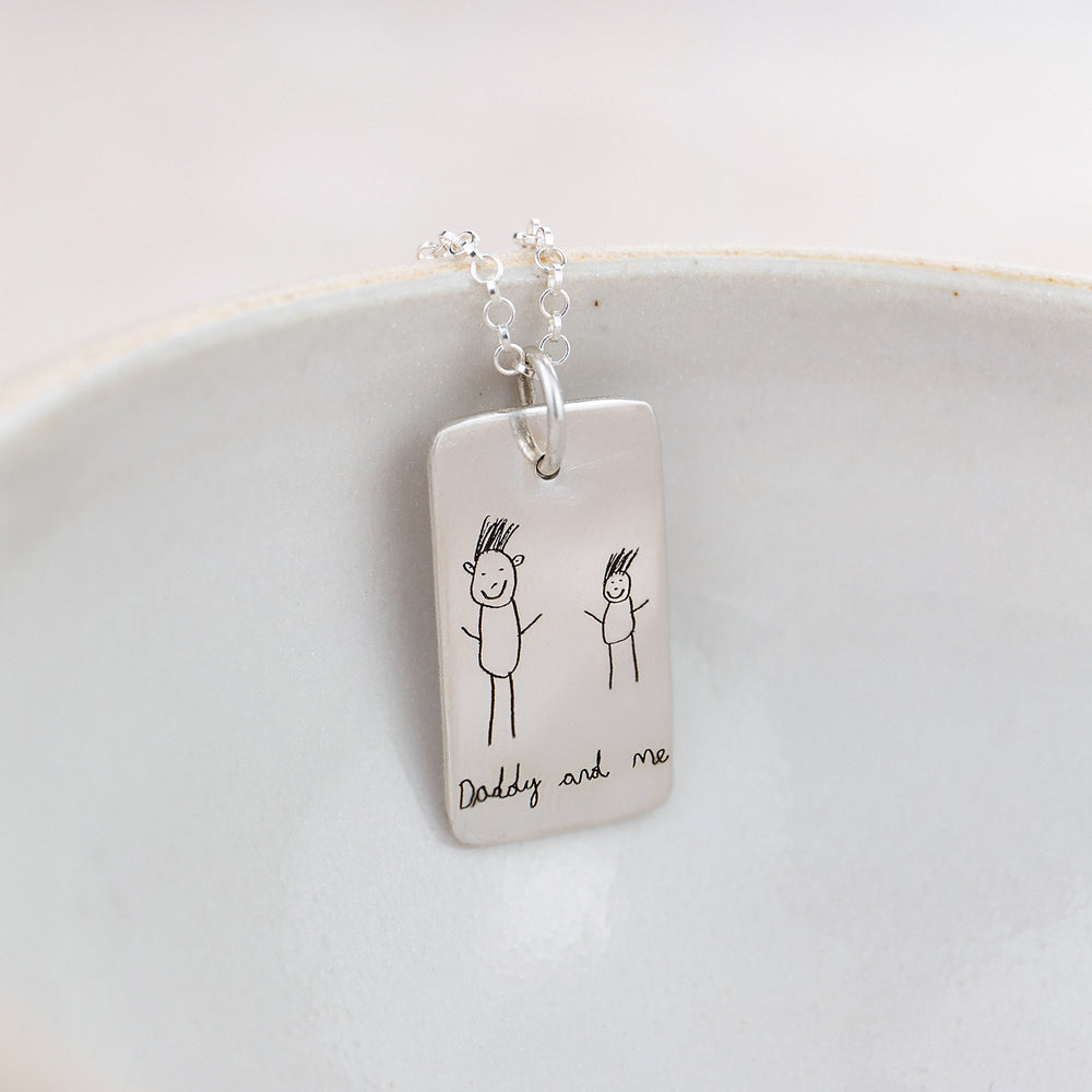 
                  
                    Sterling Silver Personalised Drawing Pendant
                  
                