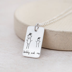 
                  
                    Sterling Silver Personalised Drawing Pendant
                  
                