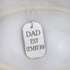 Sterling Silver Personalised Men's Dog Tag Pendant