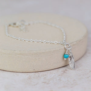 
                  
                    sterling silver feather bracelet with turquoise
                  
                