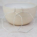 Sterling Silver Geo Octagon Hoop Earrings