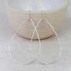 Sterling Silver Geo Teardrop Hoop Earrings
