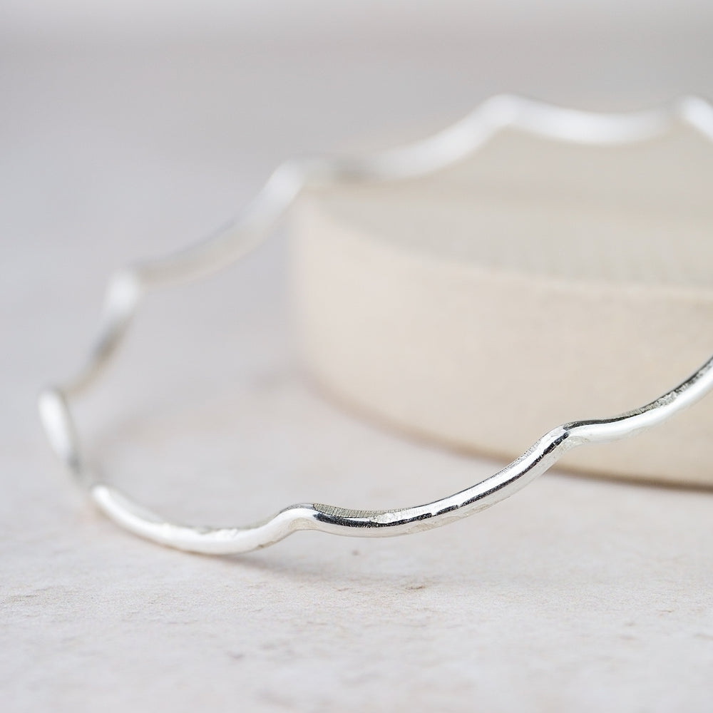 
                  
                    Sterling Silver Geo Wave Bangle
                  
                