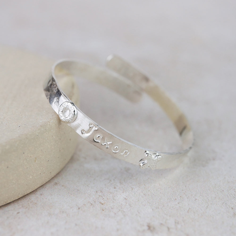 
                  
                    Sterling Silver Personalised Christening Bangle
                  
                