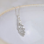 Sterling Silver Leaf with Pearl Pendant