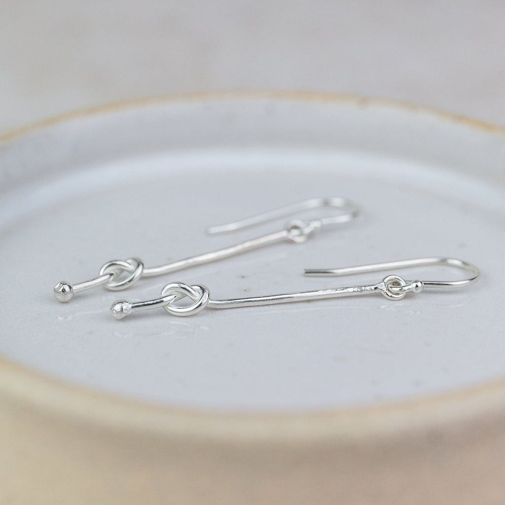 Sterling Silver Love Knot Earrings