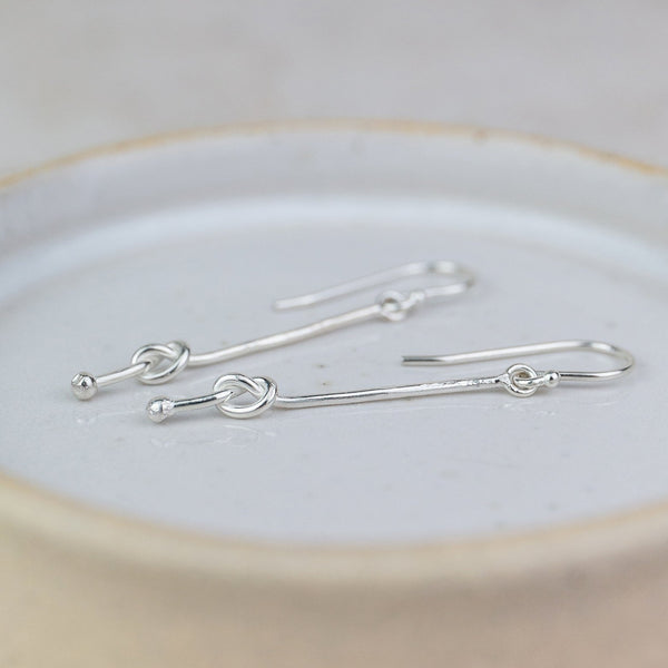 Sterling Silver Love Knot Earrings
