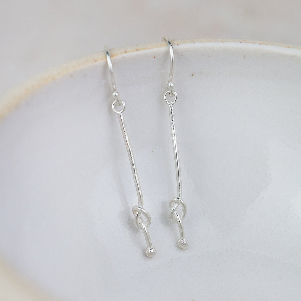 Sterling Silver Love Knot Earrings
