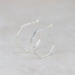 Sterling Silver Everyday Large Octagon Hoops