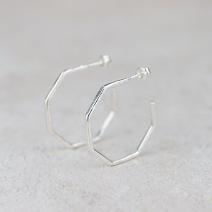
                  
                    Sterling Silver Everyday Large Octagon Hoops
                  
                
