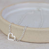 Sterling Silver Open Heart Charm Anklet